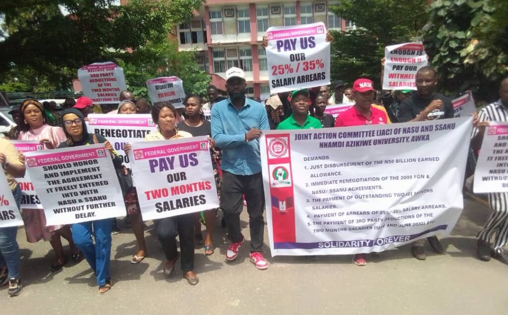 UNIZIK-SSANU, NASU protest unjust disbursement of N50b among Varsity's unions