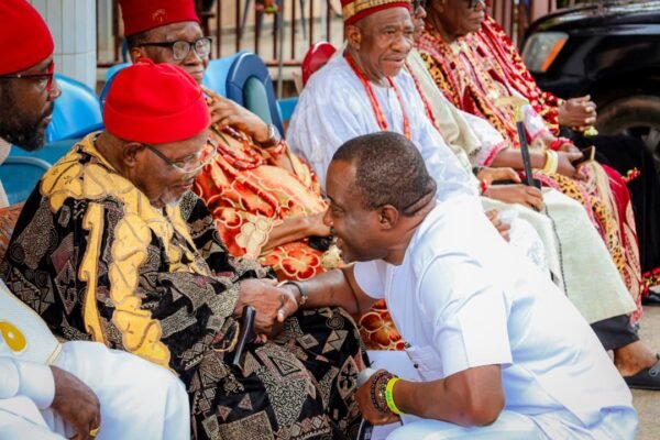 Igwe Mbaukwu Confers Chieftaincy title on Uzu Okagbue