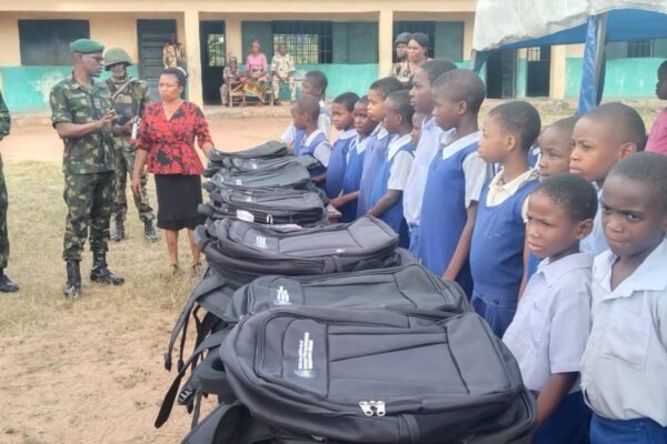 Army distributes bags, exercise books to Anambra school children