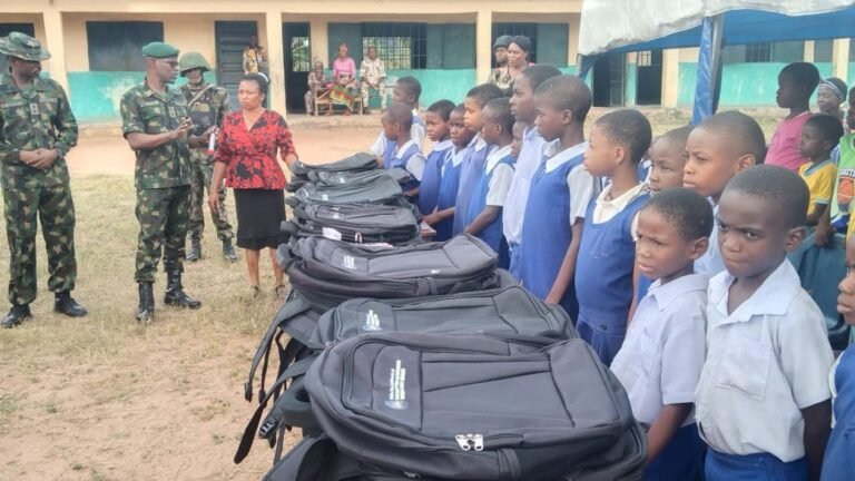 Army distributes bags, exercise books to Anambra school children