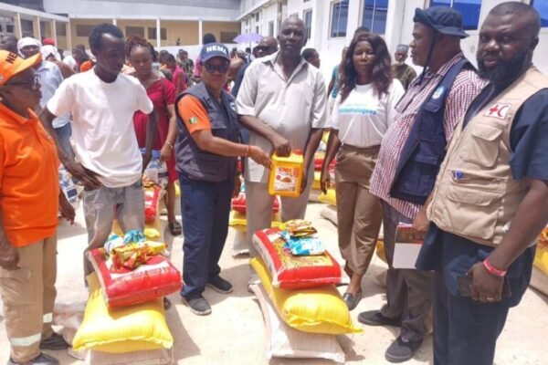 NEMA distributes rice, beans, other items to C’River fire victims