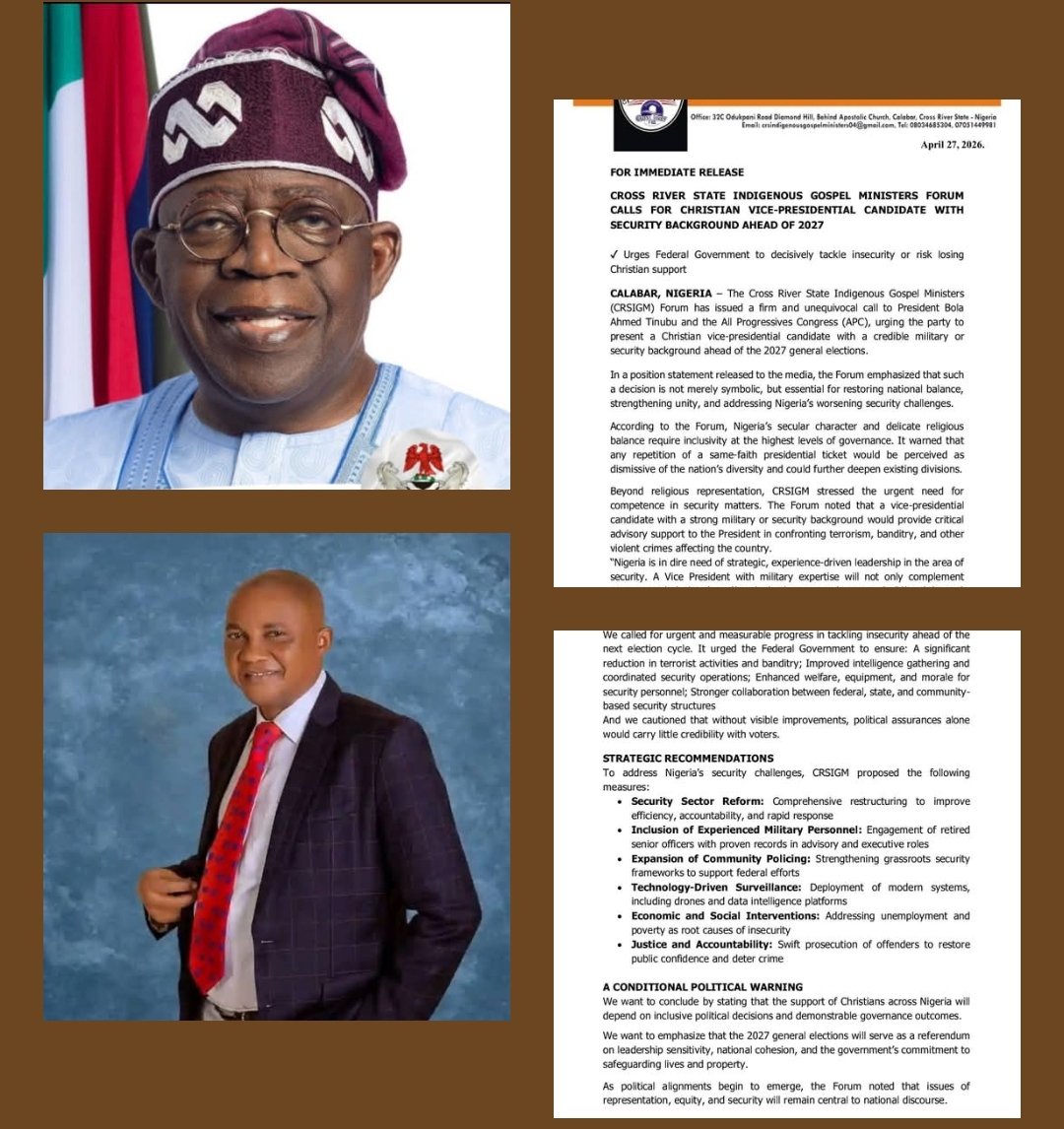 CRSIGM Demands Christian VP With Security Background Ahead of 2027