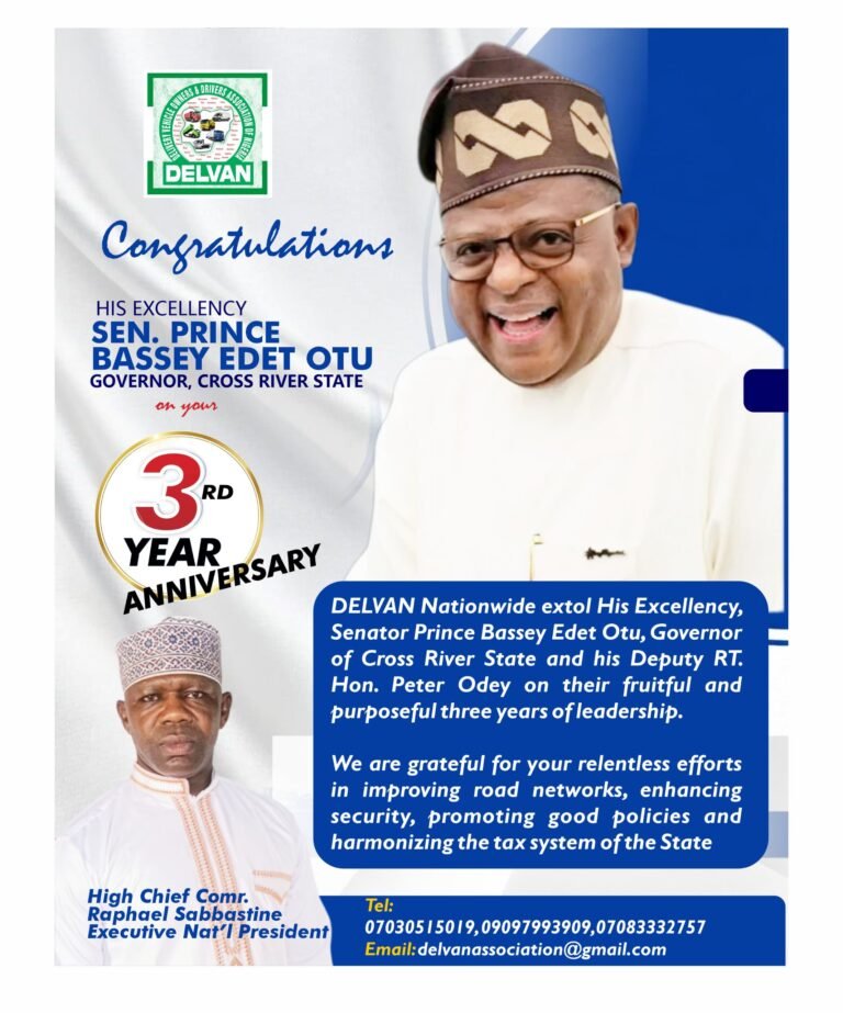 DELVAN Congratulates Gov Otu on Three Years of Purposeful Leadership