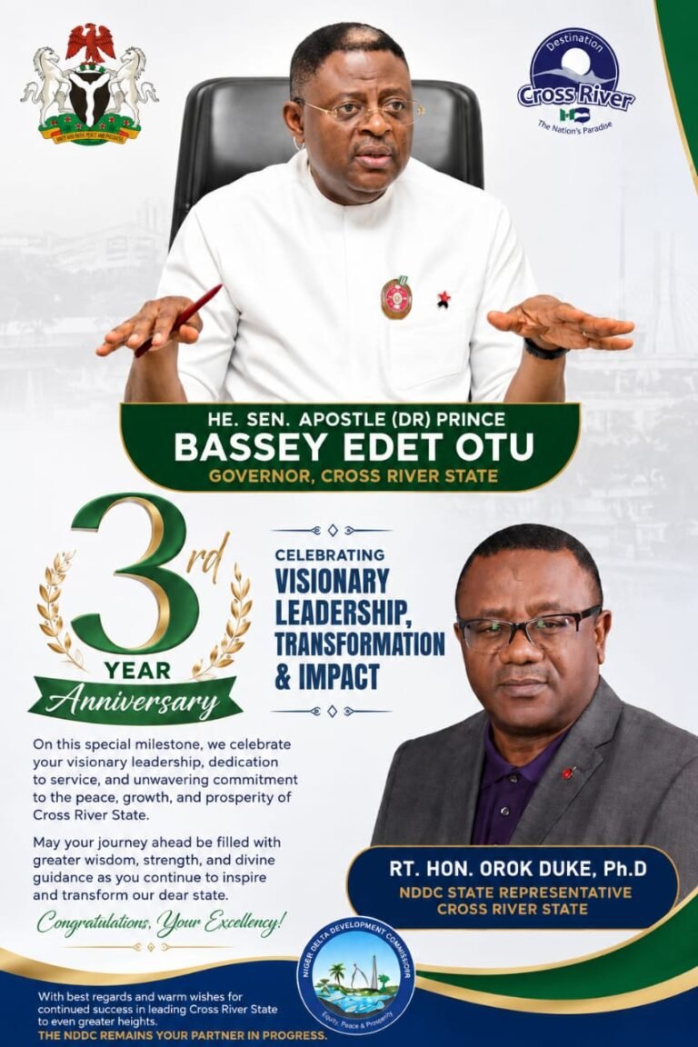 Orok Duke Salutes Governor Otu on Three Years of Transformative Leadership
