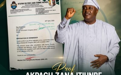 Former UNICAL VC, Prof. Zana Akpagu, Resigns from ADC, Cites Legal Uncertainties
