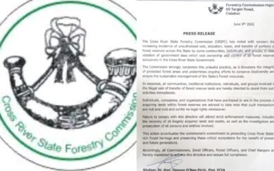 Cross River Govt Warns Against Illegal Sale, Lease of Forest Reserves; Declares Transactions Null and Void