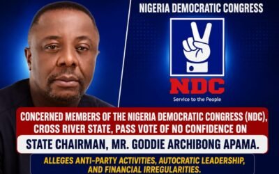 Breaking: NDC Cross River Passes Vote of No Confidence on State Chairman, Demands Investigation