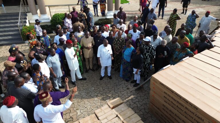 Senator Nwoye distributes 1500 solar powered streetlights to 99 wards in Anambra North Senatorial District