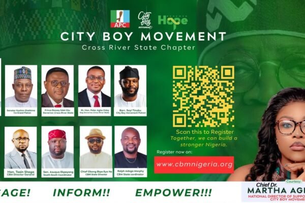 Dr Martha Agba to Lead Massive City Boy Movement Rally in Support of APC Candidates in OBO Federal Constituency