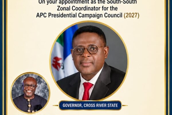 Former APC State Chairman, Ntufam Ekum Ekok Ojogu, Congratulates Governor Otu on Appointment into Presidential Campaign Council