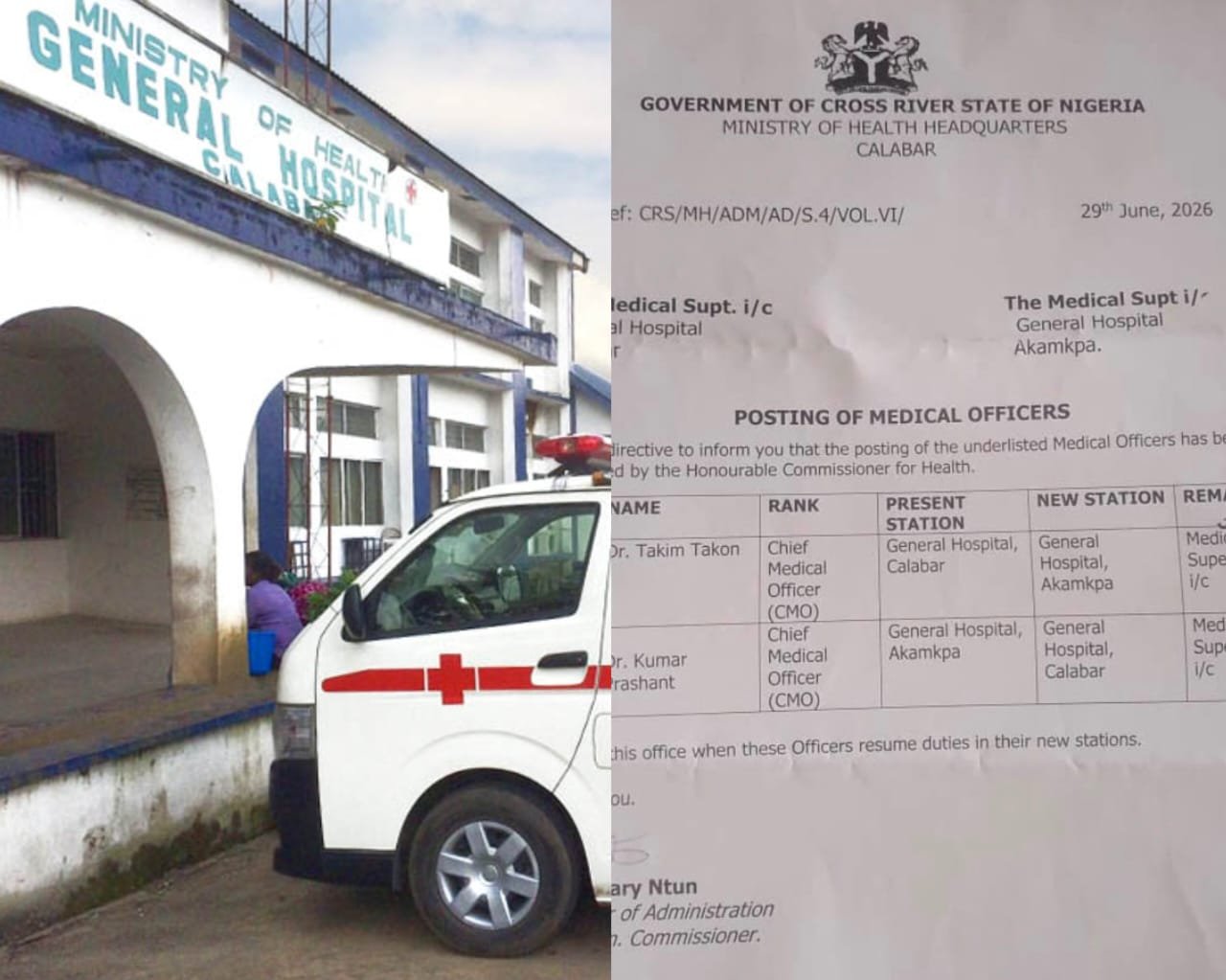 Stakeholders Seek Implementation of Posting Order to Strengthen General Hospital Calabar