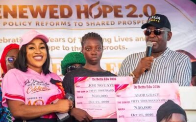 Betta Edu celebrates 40th birthday with Benue IDPs