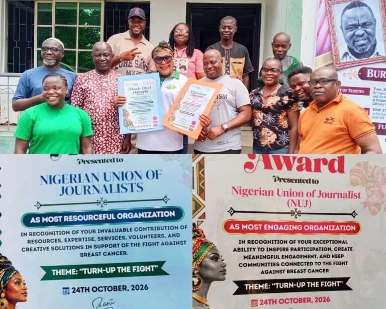 Pink Africa Foundation, Union for International Cancer Control Honour NUJ with Double Awards
