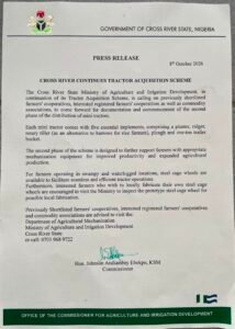 Cross River begins second phase of mini tractor distribution to boost farming